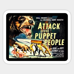 Classic Science Fiction Lobby Card - Attack of the Puppet People Sticker